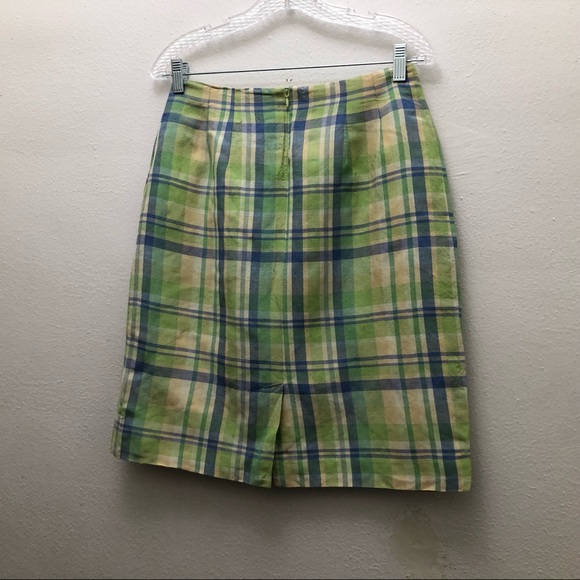 Adolfo Studio Women's Size 10P Plaid Knee High Skirt - Picture 2 of 7